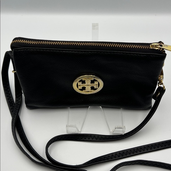 Black soft leather Tory Burch crossbody 3 compartments READ - Picture 10 of 11